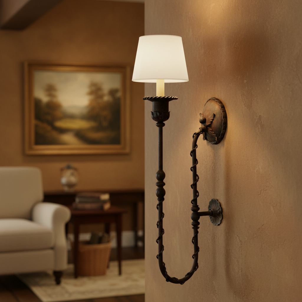 Wire Twist Wall Sconce, Intended Rust Patina, Sku 033370