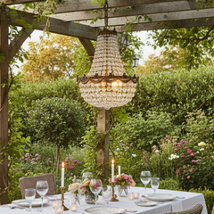 Regency Style Crystal Basket Chandelier, 1950's - 1960's, SKU 033708