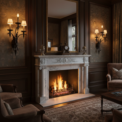 Pair of Three-Arm Wall Sconces Acanthus Leaf Detail, Rust Like Patina, Sku: 033332