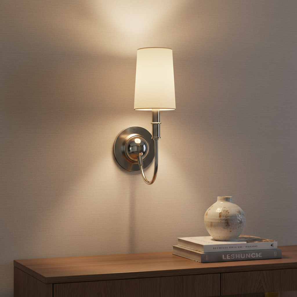 Currey & Company Silver Tone Wall Sconce with Ivory Paper Shade, Sku: 033328