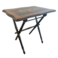 19th Century Napoleon III Marquetry Folding Table, Sku 033735
