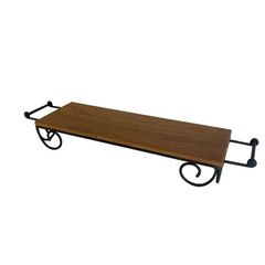 Wrought Iron & Wood Tray, Sku 033739