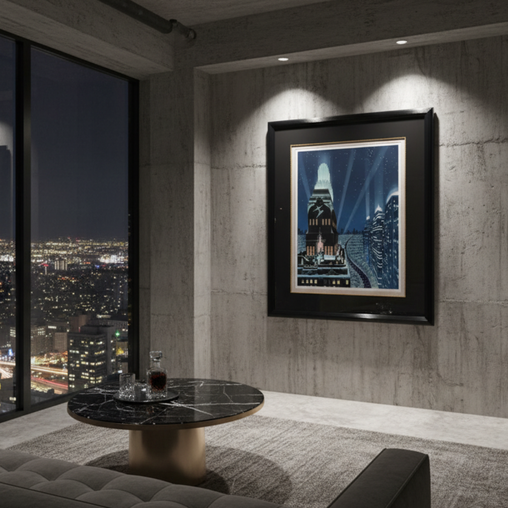Original Framed Serigraph by Robert Hoppe, "Rooftop", Sku 033753