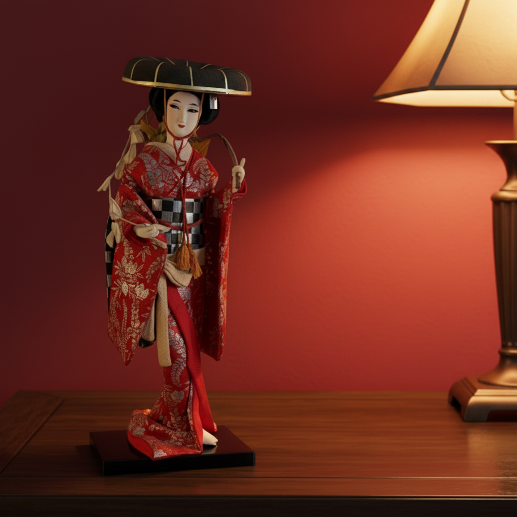 Nishi Company Silk Keisha Doll Handcrafted in Tokyo Japan, Sku 033830