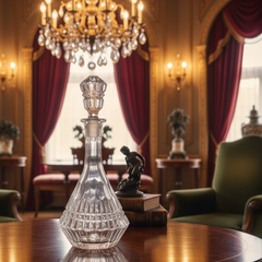 Cut Crystal Decanter with Finial, Sku 033866