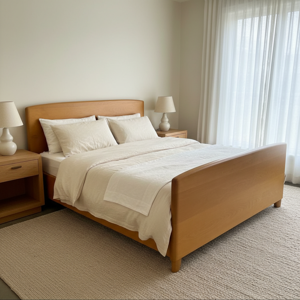 Heywood Wakefield Bed Frame in Wheat Finish