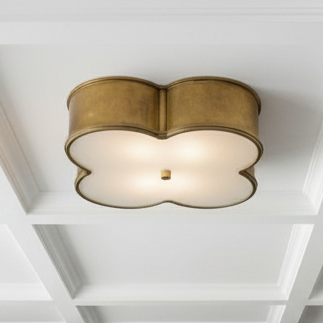 Alexa Hampton Flush Mount Fixture Brass Finish Houses 3 Sockets, Sku 033940