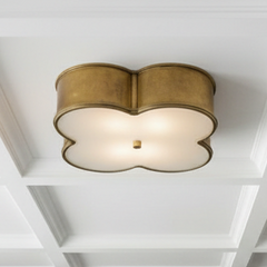 Alexa Hampton Flush Mount Fixture Brass Finish Houses 3 Sockets, Sku 033940