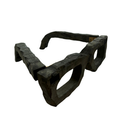 Eye Glass Sculpture, Wood, Gray, Oversized, sku: 032766