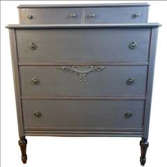 Custom 30's Painted & Distressed Gentleman's Dresser, Sku 033987