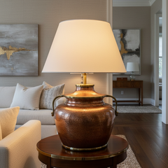Chapman 1986 Hammered Copper Lamp Base w/ Brass Accents, Shade not included, Sku 033988