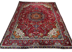 AMC Wool Area Rug, Pakistan, Red, Multi-Colored Accents, Traditional, sku: 032362