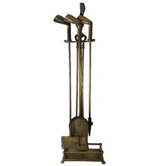 Brass Golf Themed Fireplace Five Piece Tool Set, Brushed Brass, Sku 033085