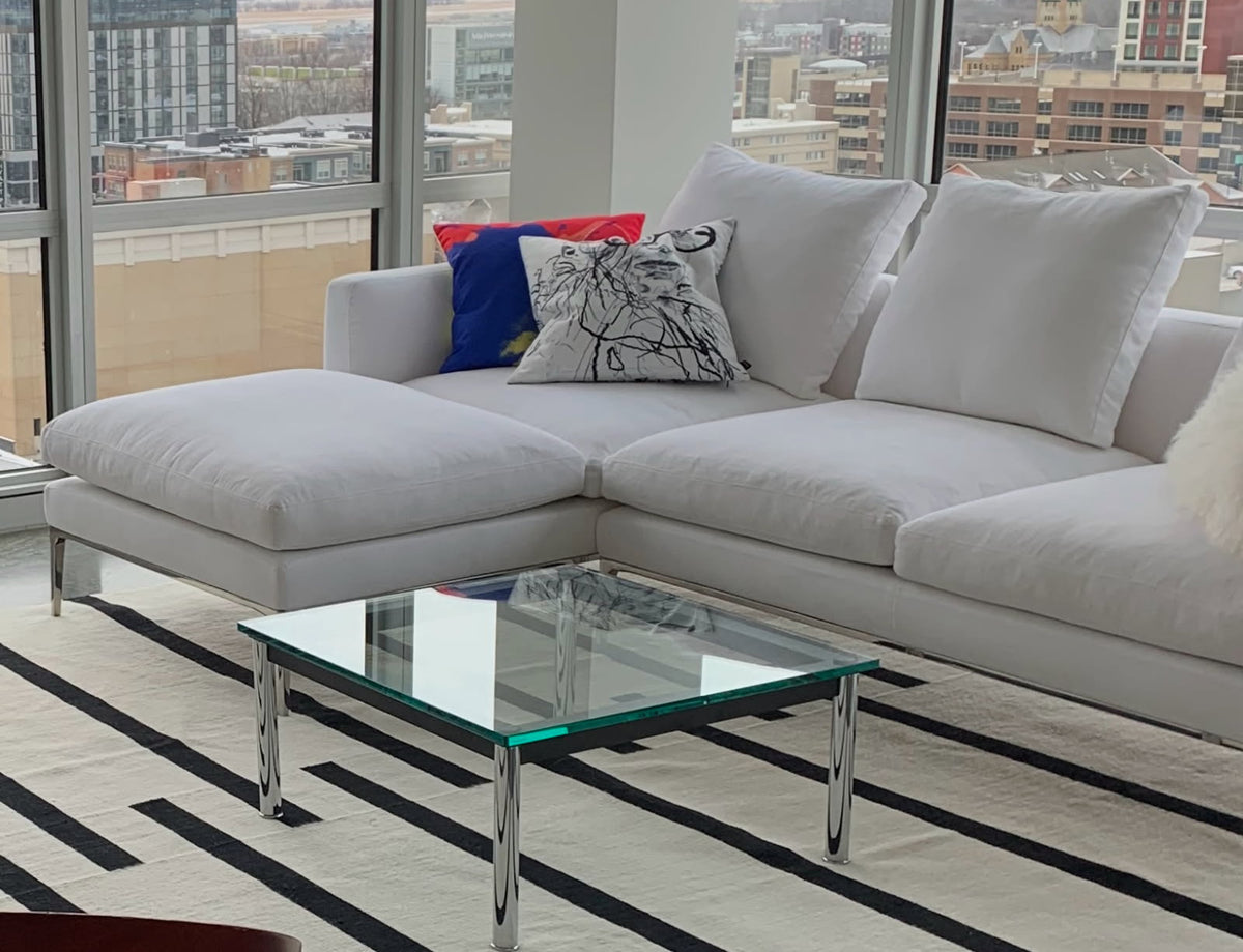Sofa, White Linen Look, "L"- Shaped, Sku: 034053