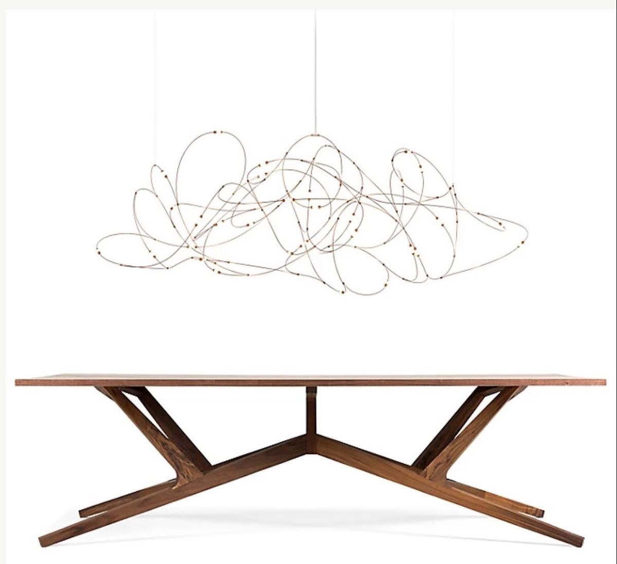 Moooie Bronze Wire "Flock of Lights" Chandelier, Sku 033934